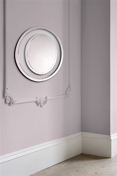 (image for) Laura Ashley Evie Large Round Mirror Clear Frame 100cm
